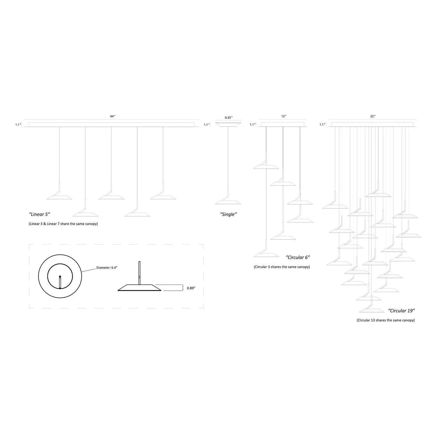 Koncept - Royyo LED Three Light Linear Suspension - RYP-L3-SW-CRM - Canada Light Shop