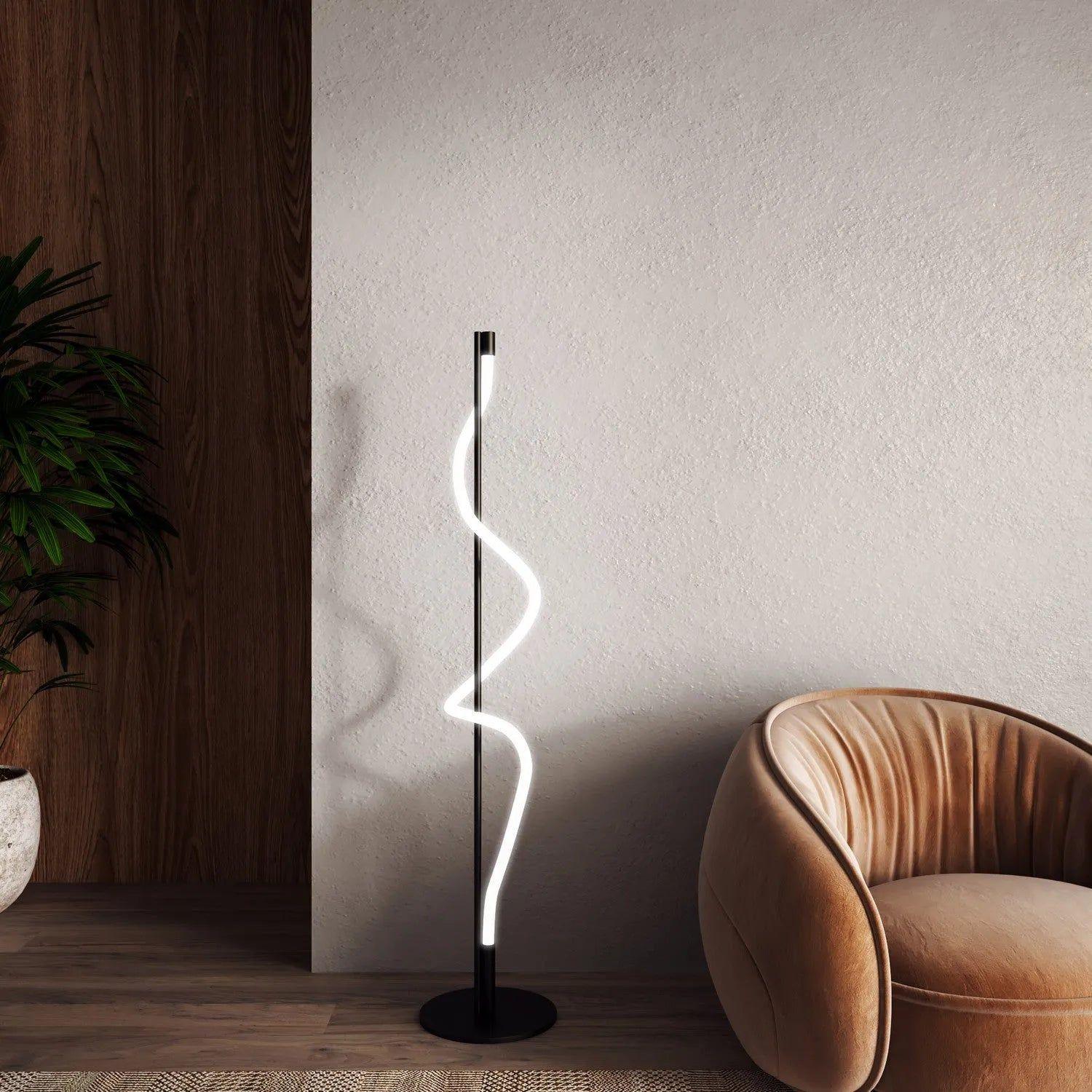 Kuzco Lighting - Cursive LED Floor Lamp - FL95360-BK - Canada Light Shop