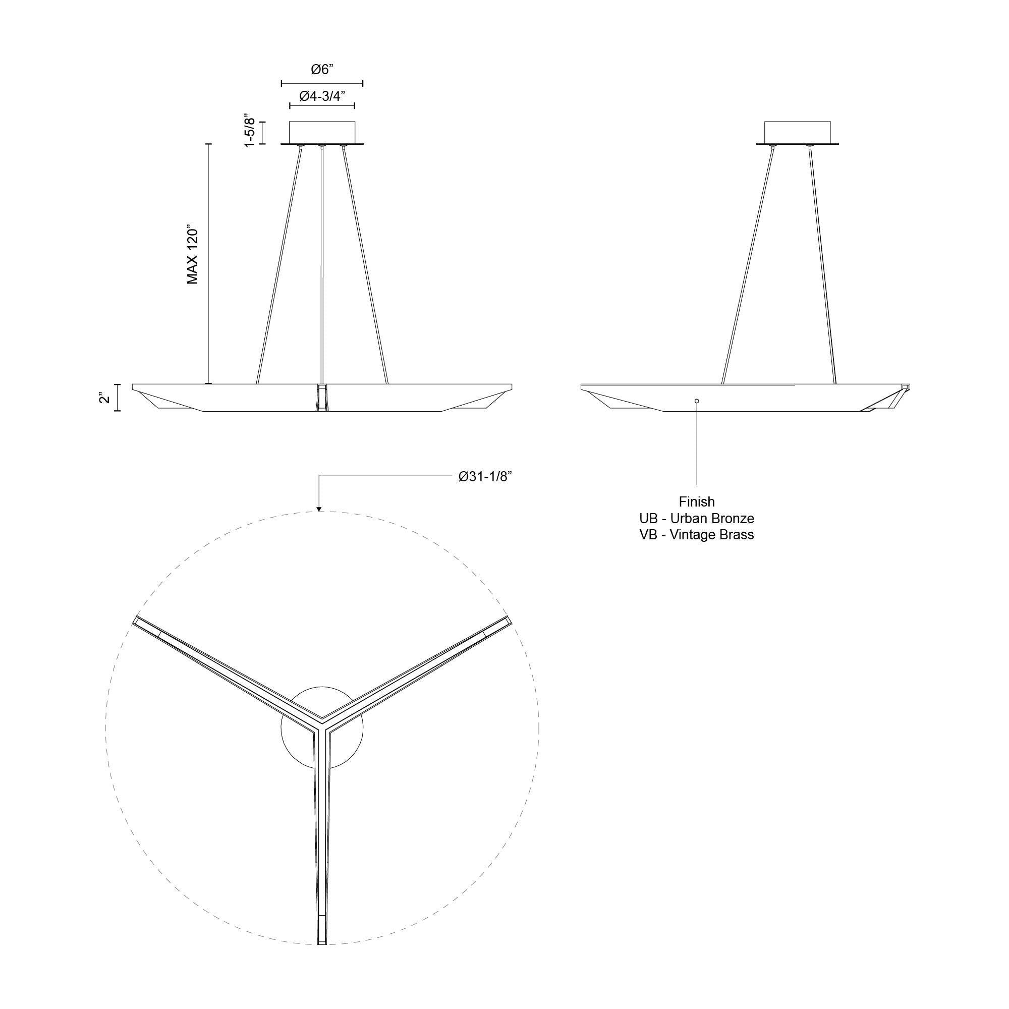 Kuzco Lighting - Tachi LED Pendant - PD64231-UB-UNV-010 - Canada Light Shop