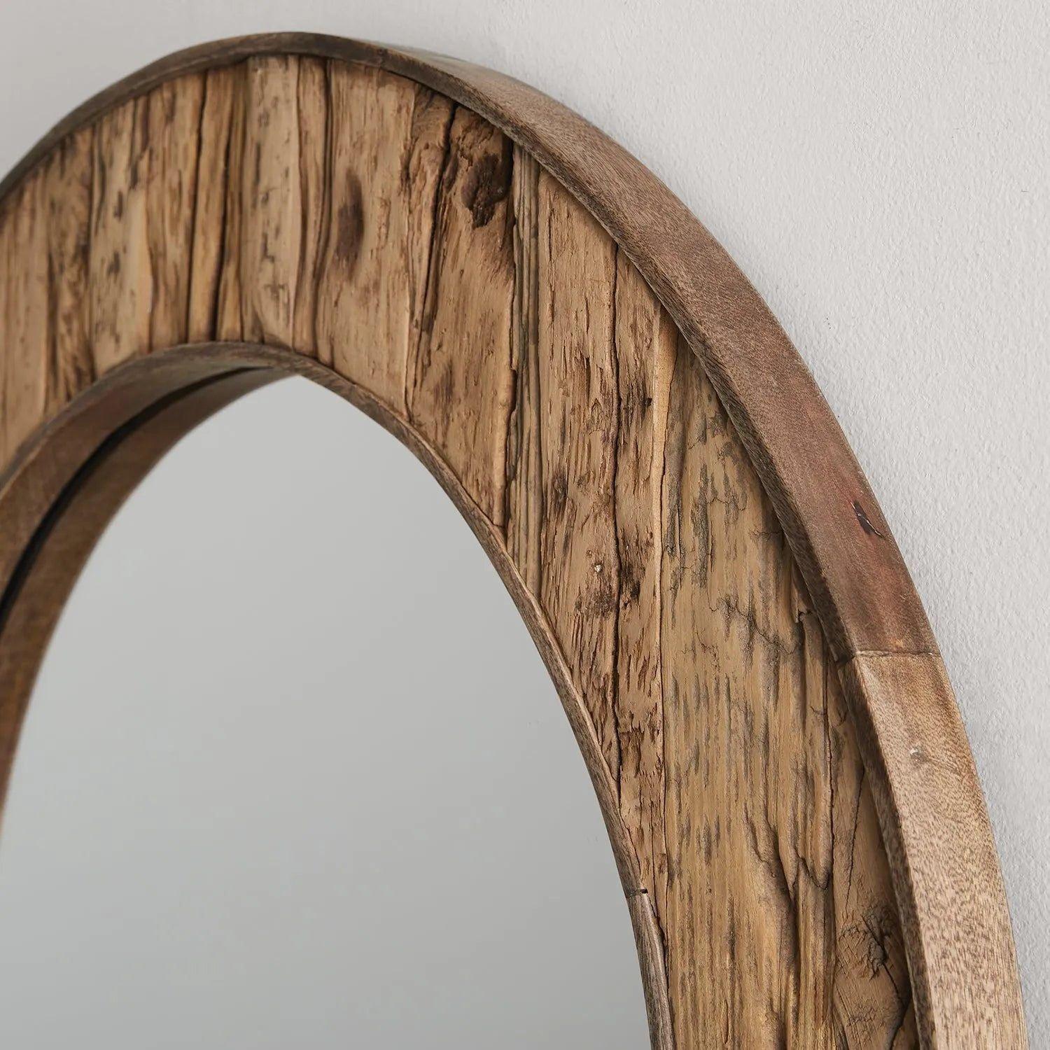 Capital Lighting Fixture Company - 33" Round Reclaimed Railroad Ties Mirror - 740701MM - Canada Light Shop