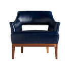 Arteriors 8152 Laurette Upholstery Chair in Indigo Leather/Walnut