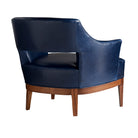 Arteriors 8152 Laurette Upholstery Chair in Indigo Leather/Walnut