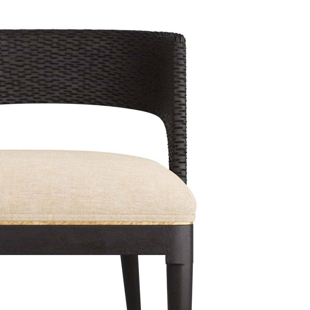 Arteriors - 6243 - Dining Chair - Swanson - Ebony Wood/Antique Brass/Natural Linen
