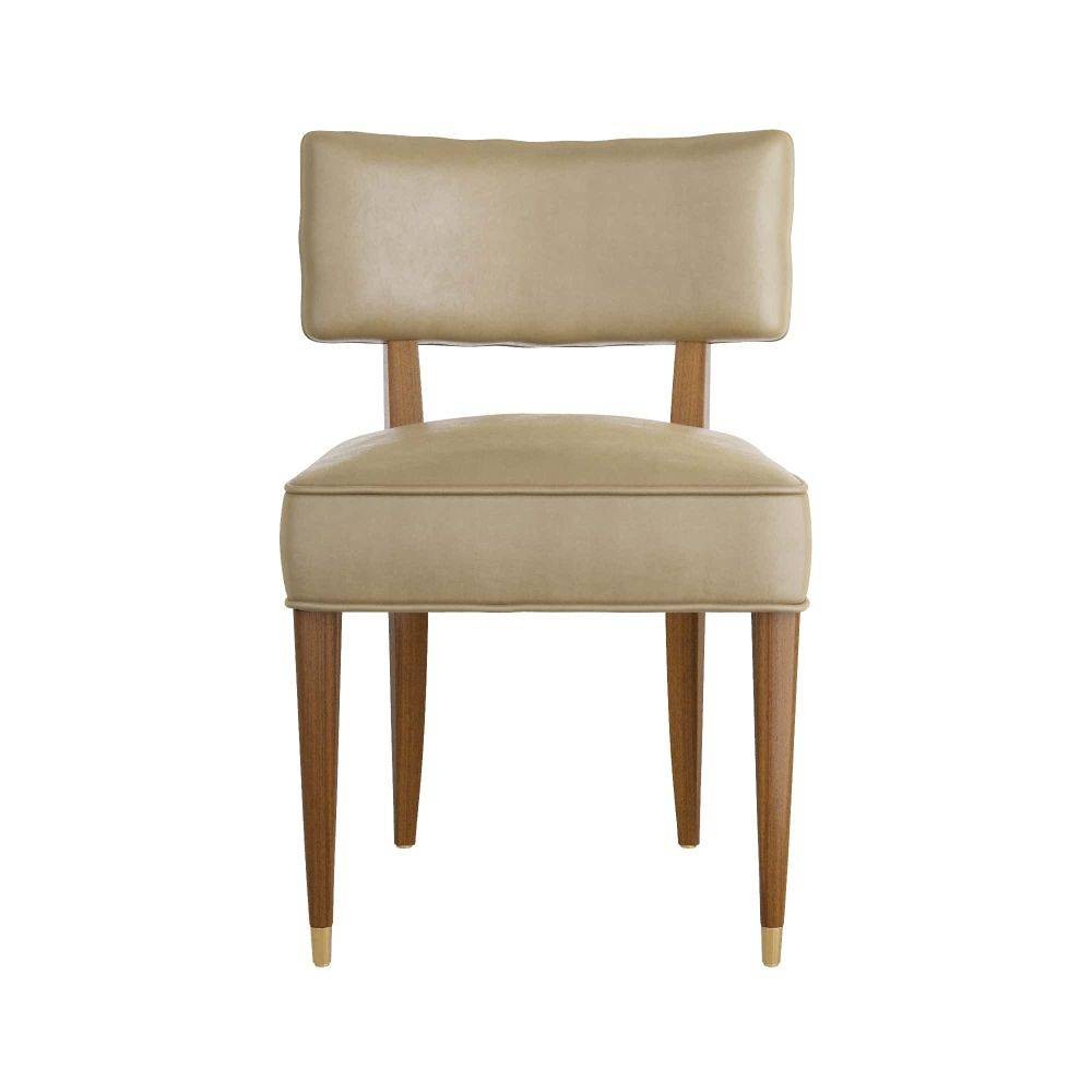 Arteriors - 6901 - Dining Chair - Laurent - Morel Leather/Dark Walnut/Antique Brass