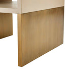 Arteriors - FEI07 - End Table - Talcon - Dove Leather/Antique Brass Clad