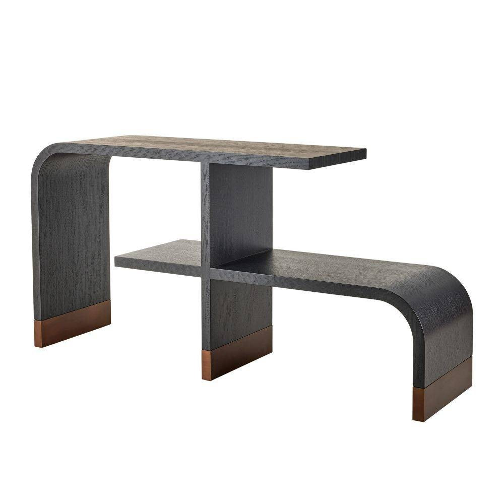 Arteriors - FGS01 - Etagere - Wyngate - Ebony Oak Veneer/Antique Brass