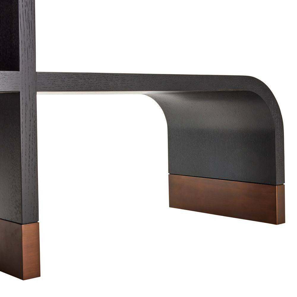 Arteriors - FGS01 - Etagere - Wyngate - Ebony Oak Veneer/Antique Brass