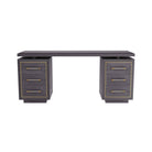 Arteriors - FKI03 - Desk - Wixom - Ebony Oak/Antique Brass/Graphite Leather