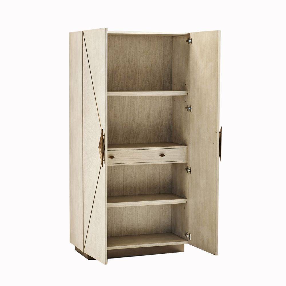 Arteriors - FNS04 - Cabinet - Tidwell - Smoke Oak Veneer/Antique Brass