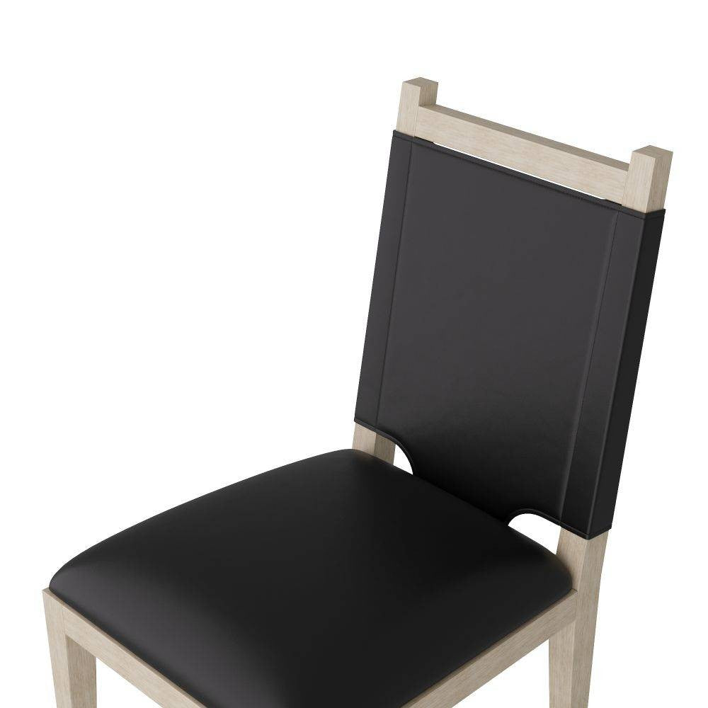 Arteriors - FRI08 - Dining Chair - Burdock - Graphite Leather