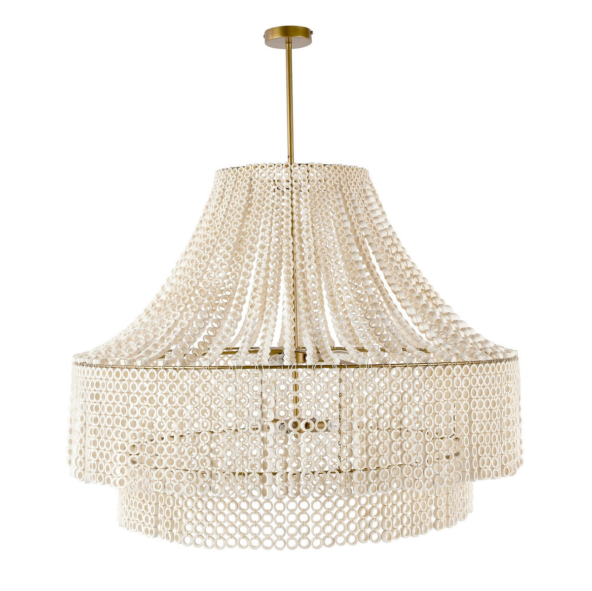 Arteriors DLS10 Hannie Chandelier in White / Antique Brass