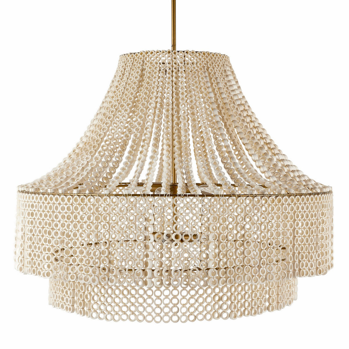 Arteriors DLS10 Hannie Chandelier in White / Antique Brass