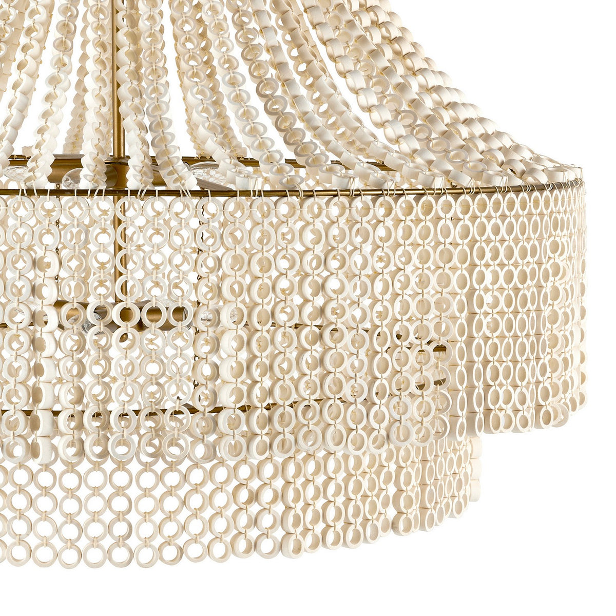 Arteriors DLS10 Hannie Chandelier in White / Antique Brass