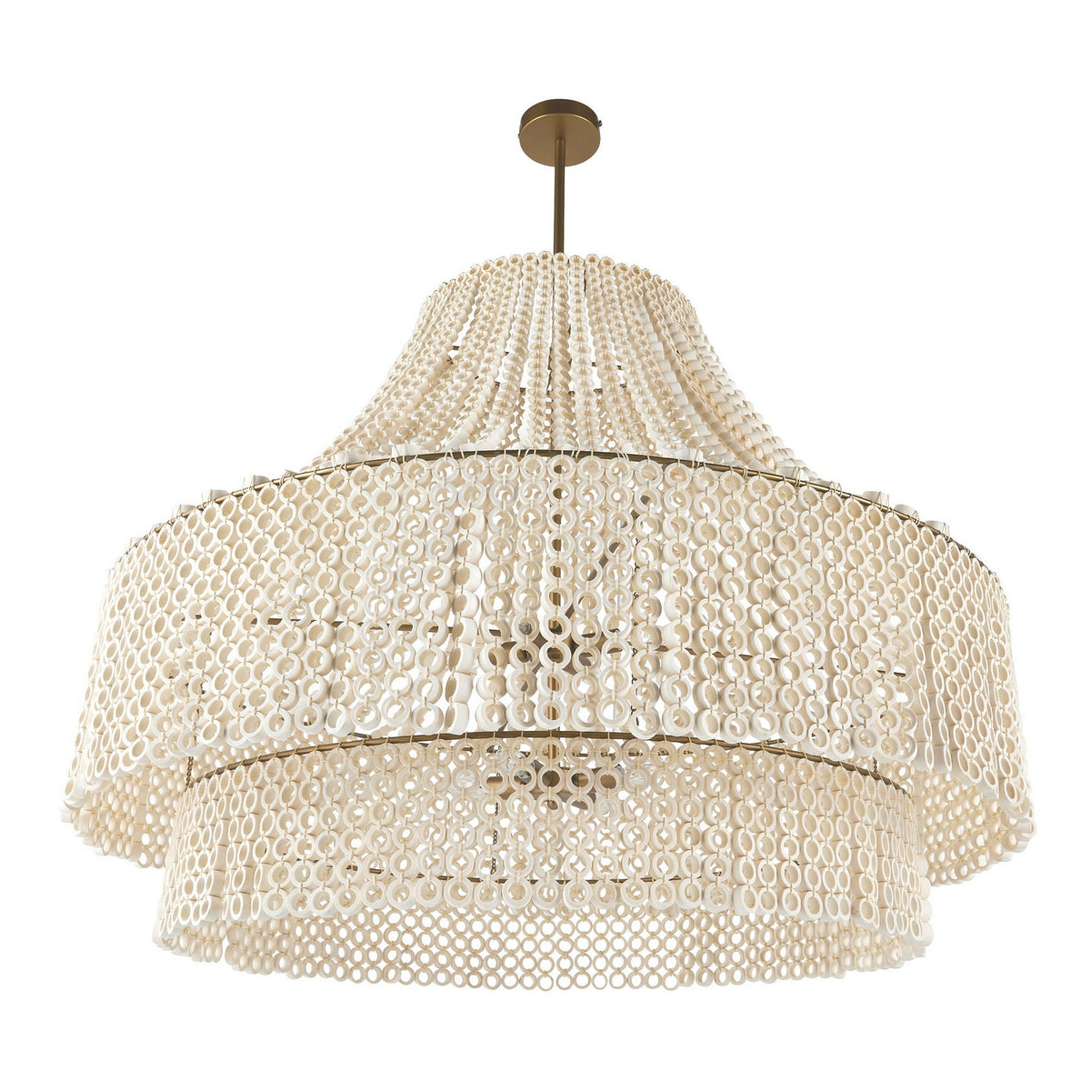Arteriors DLS10 Hannie Chandelier in White / Antique Brass