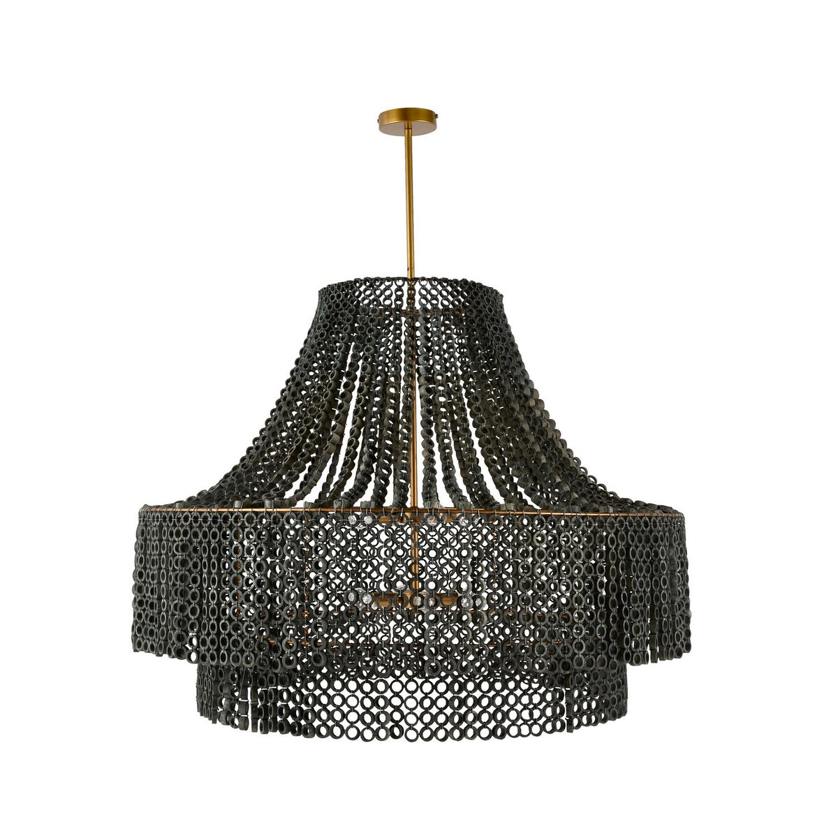 Arteriors DLS11 Hannie Chandelier in Gray Wash / Antique Brass