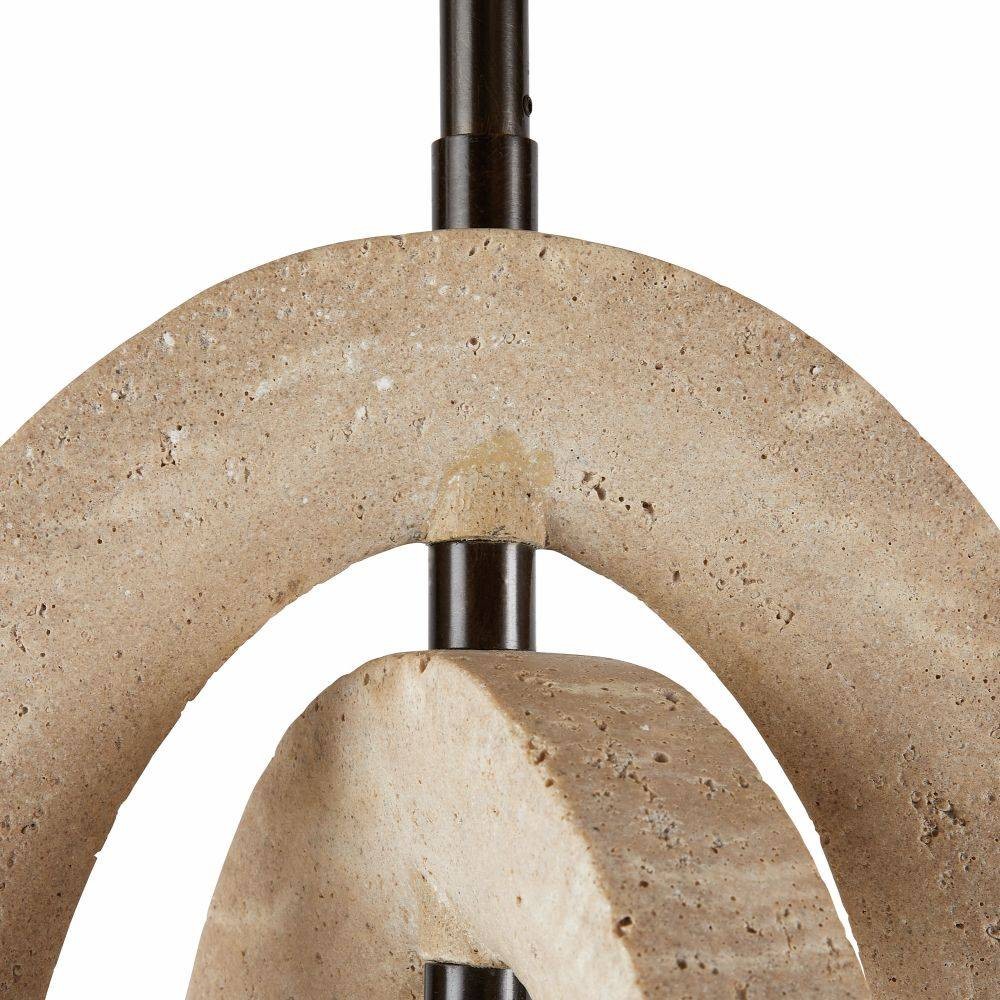 Arteriors - DPC15 - One Light Pendant - Collins - Faux Travertine/English Bronze