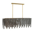 Arteriors DRC11 Leighton Chandelier in Smoke Luster / Antique Brass