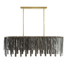 Arteriors DRC11 Leighton Chandelier in Smoke Luster / Antique Brass