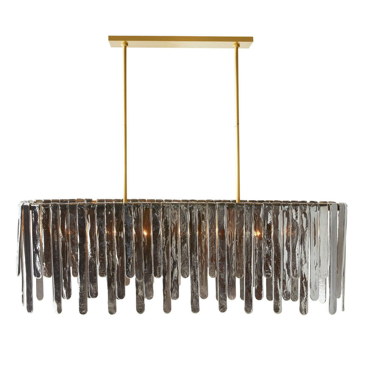 Arteriors DRC11 Leighton Chandelier in Smoke Luster / Antique Brass