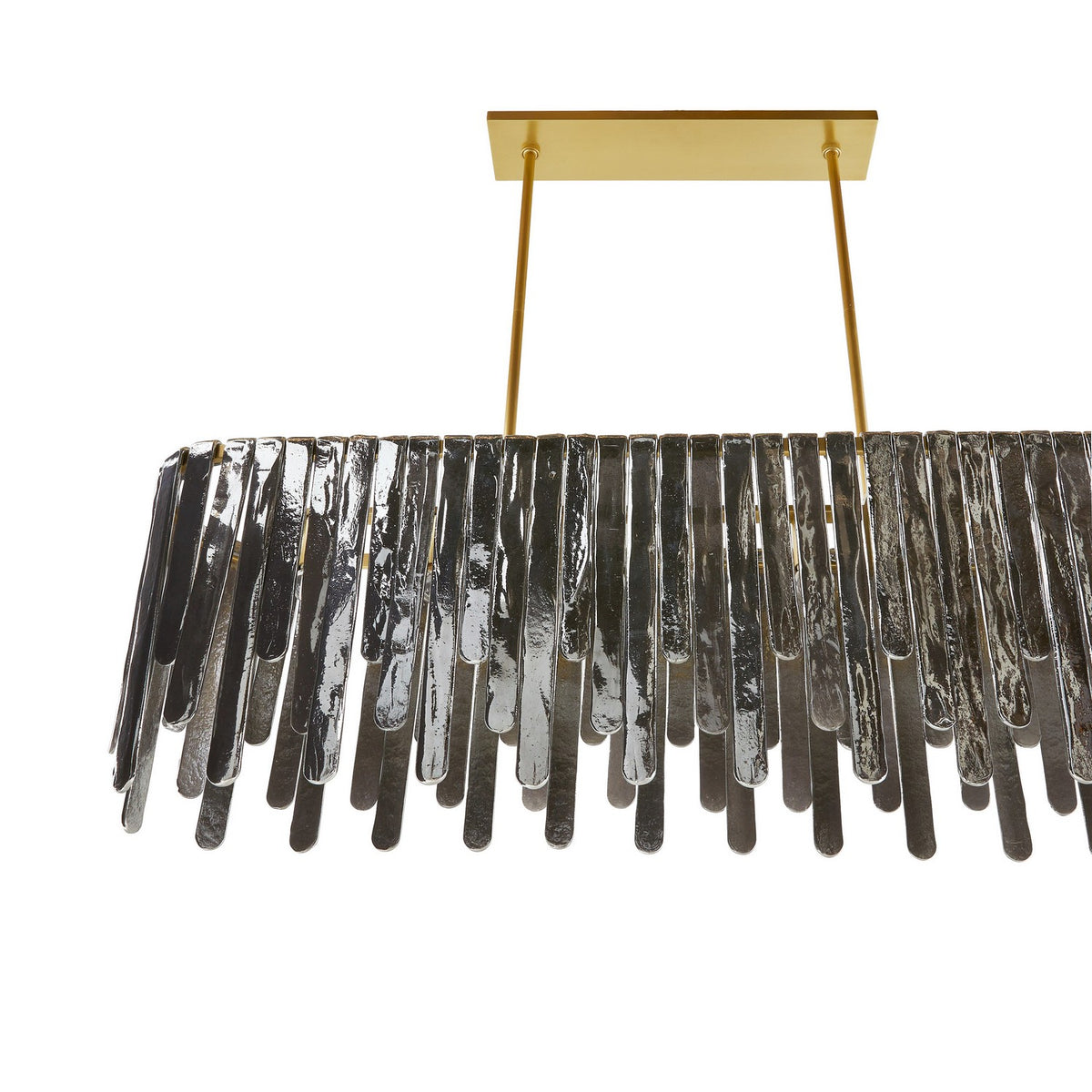 Arteriors DRC11 Leighton Chandelier in Smoke Luster / Antique Brass