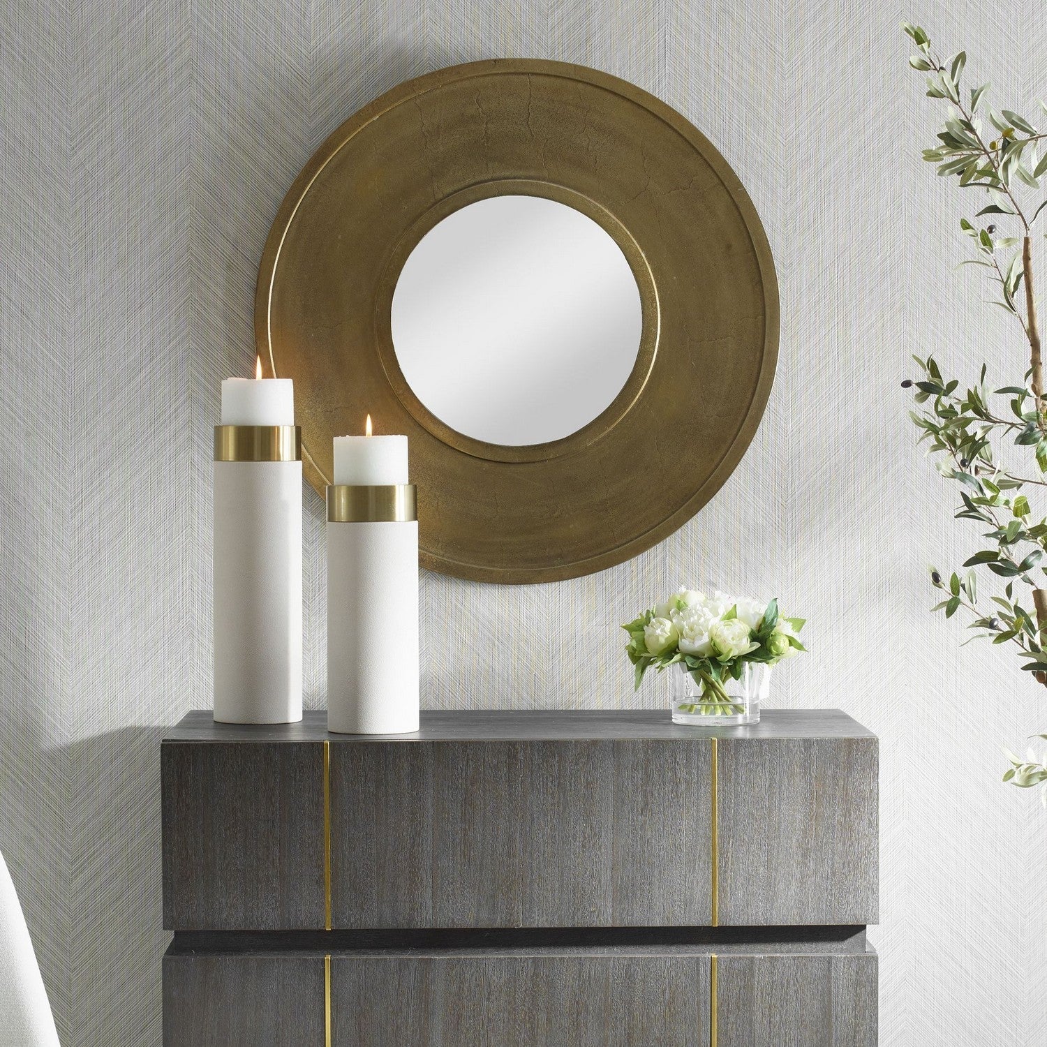 Uttermost - 07088 - Mirror - Axel - Antique Brass