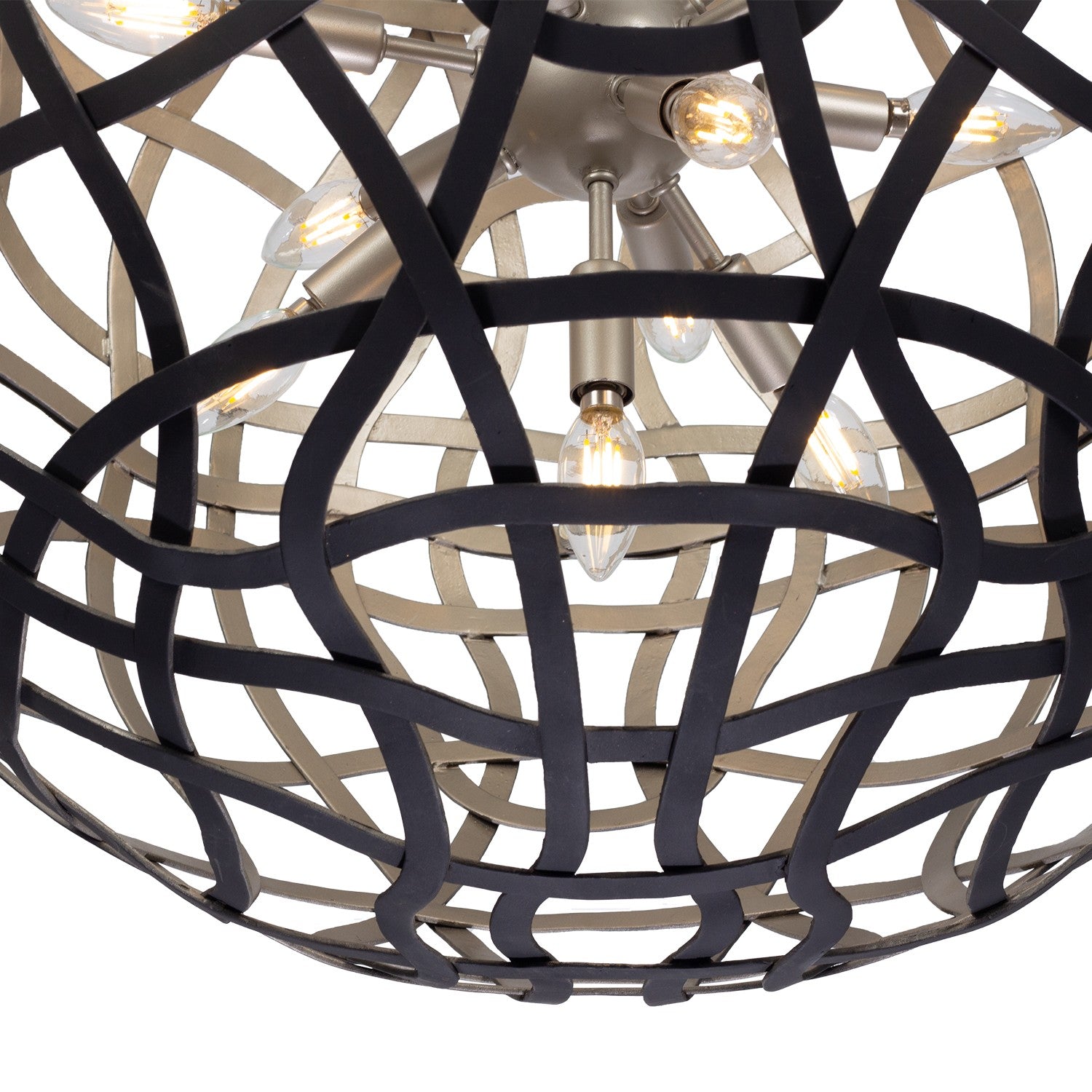 Kalco - 525855BTS - 13 Light Pendant - ENTICE - Matte Black / Tarnish Silver