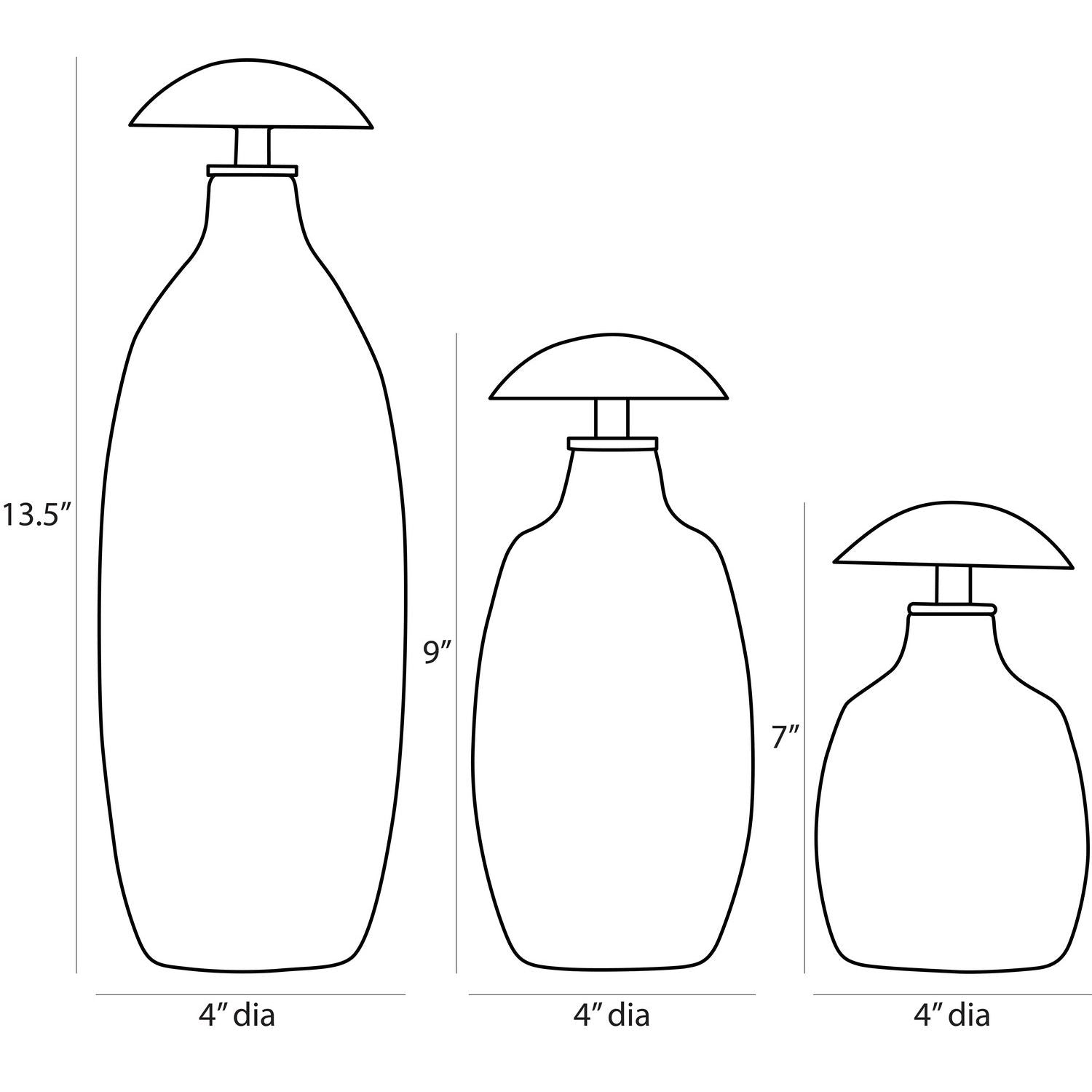 Arteriors - ARI22 - Decanters, Set of 3 - Karis - Blue Smoke Luster