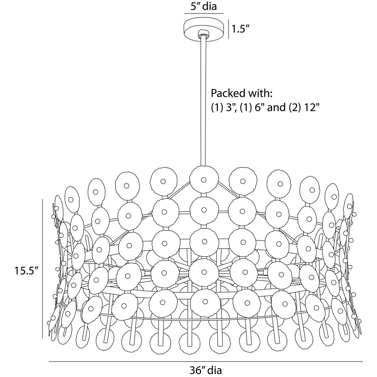 Arteriors - DMI22 - Six Light Chandelier - Imperia - Burnt Iron