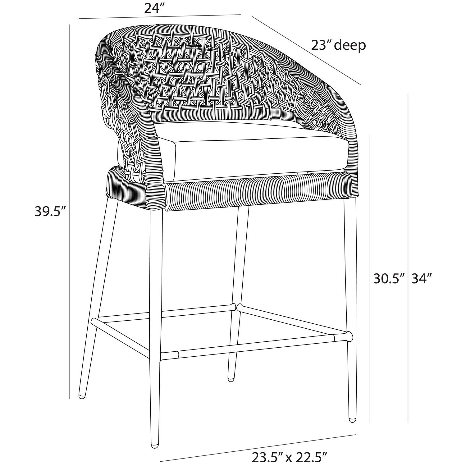 Arteriors - FSS09 - Outdoor Counter Stool - Juri - Porpoise