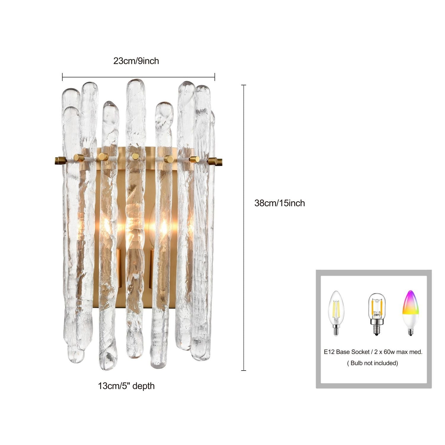 Arabela Lighting - 85105-2 - Two Light Wall Sconce - Icicles - Natural Brass