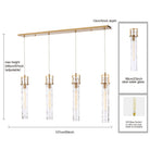 Arabela Lighting - 85245-4 - Four Light Linear Chandelier - Jayden - Lacquered Gold