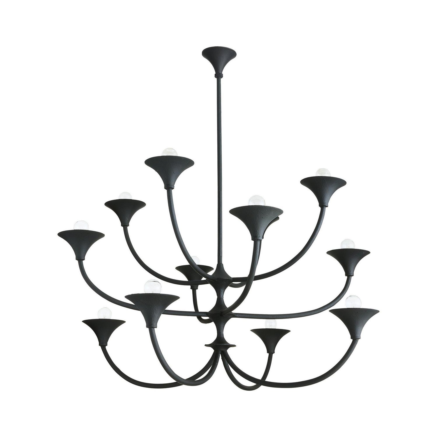 Arteriors - DLI09 - 12 Light Chandelier - Larkin - Black Gesso