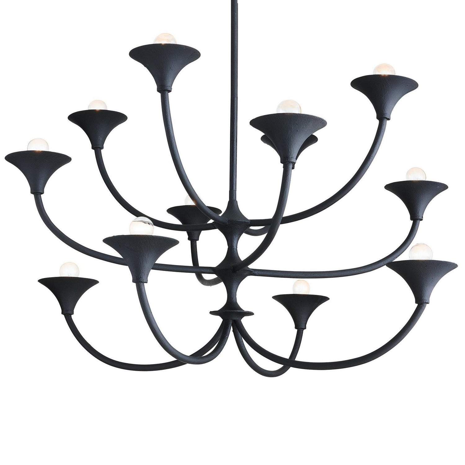 Arteriors - DLI09 - 12 Light Chandelier - Larkin - Black Gesso