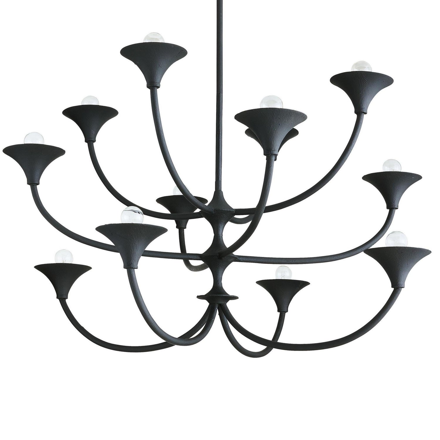 Arteriors - DLI09 - 12 Light Chandelier - Larkin - Black Gesso