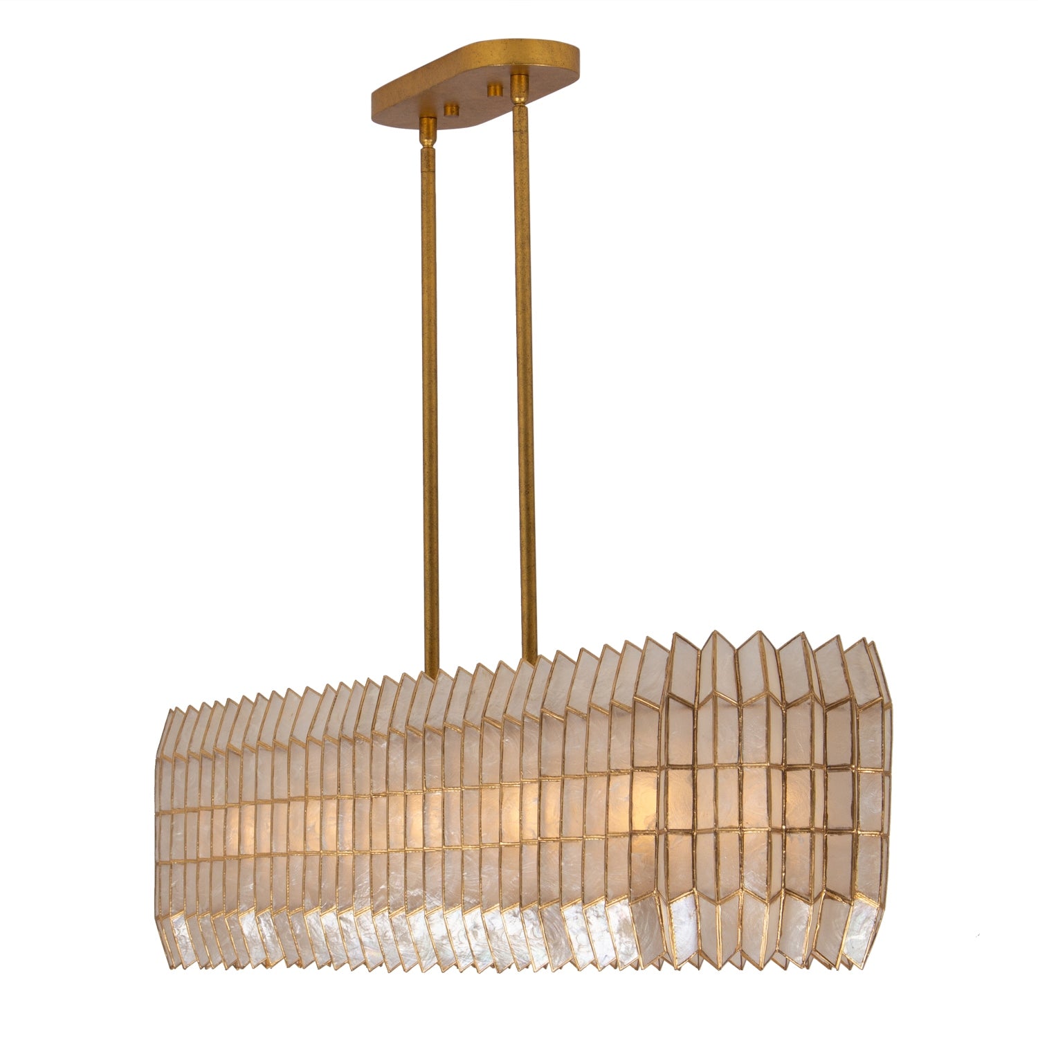 Kalco - 522661OL - Ten Light Linear Pendant - Fractal - Oxidized Gold Leaf