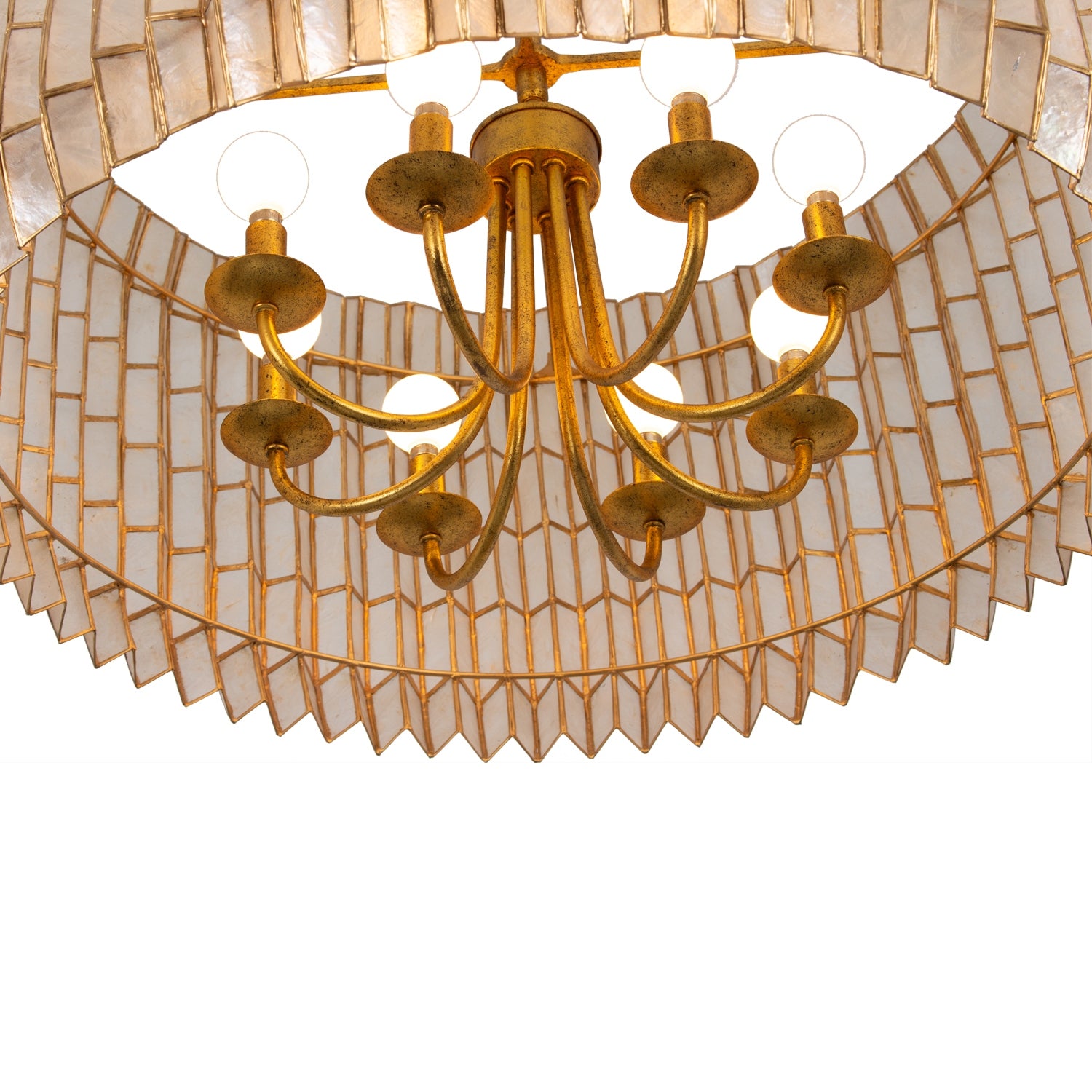 Kalco - 522655OL - Eight Light Chandelier - Fractal - Oxidized Gold Leaf
