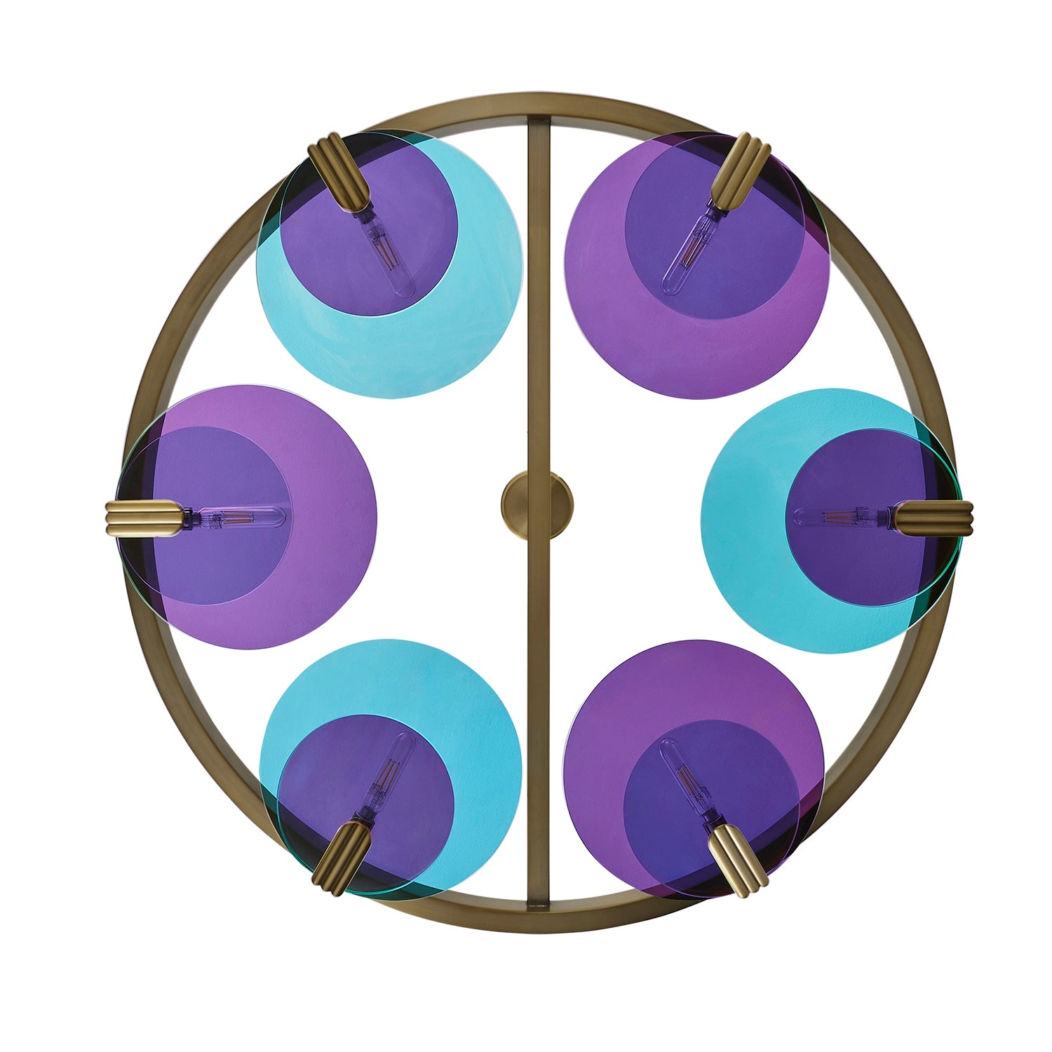 Kalco - 528555WB - Six Light Chandelier - Optics - Winter Brass