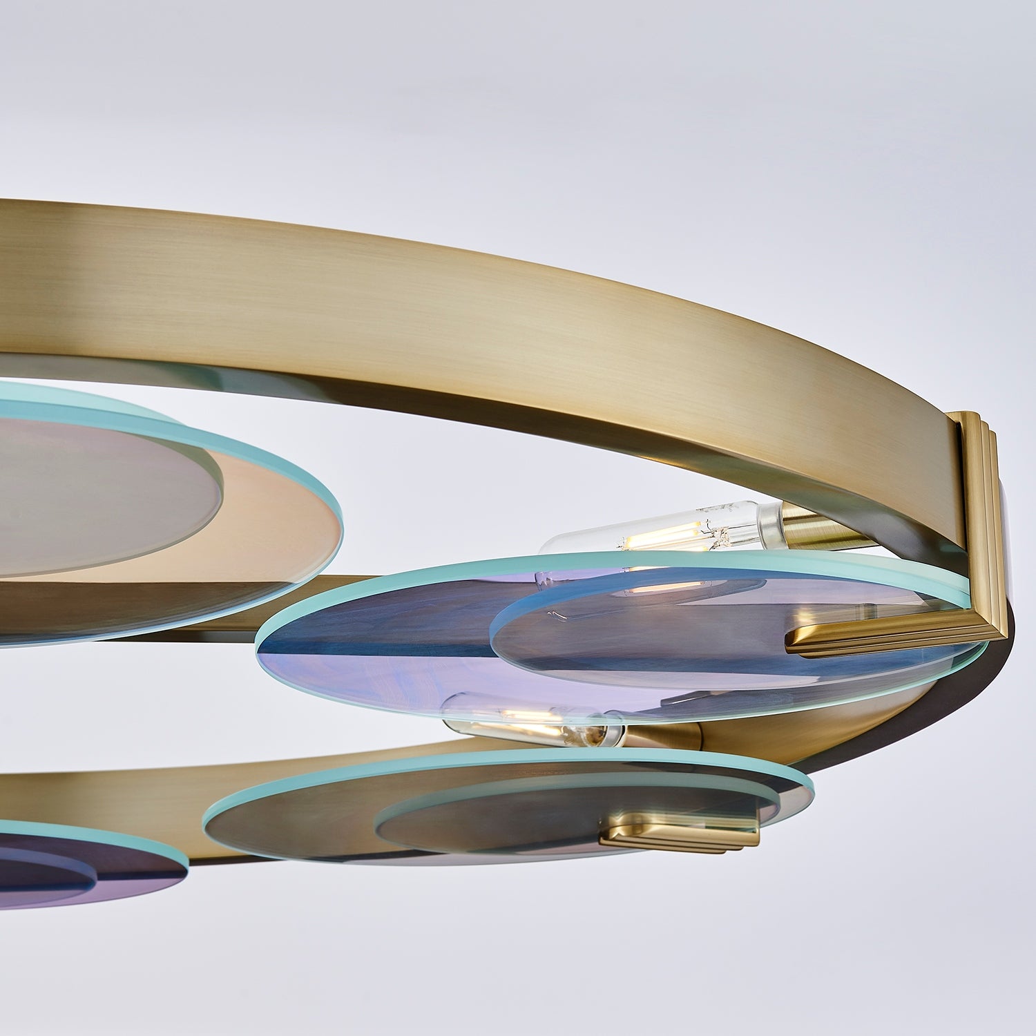 Kalco - 528555WB - Six Light Chandelier - Optics - Winter Brass