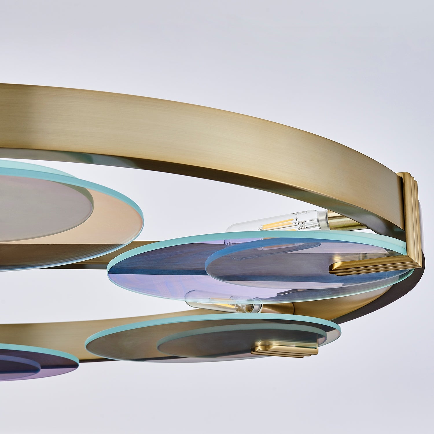 Kalco - 528555WB - Six Light Chandelier - Optics - Winter Brass