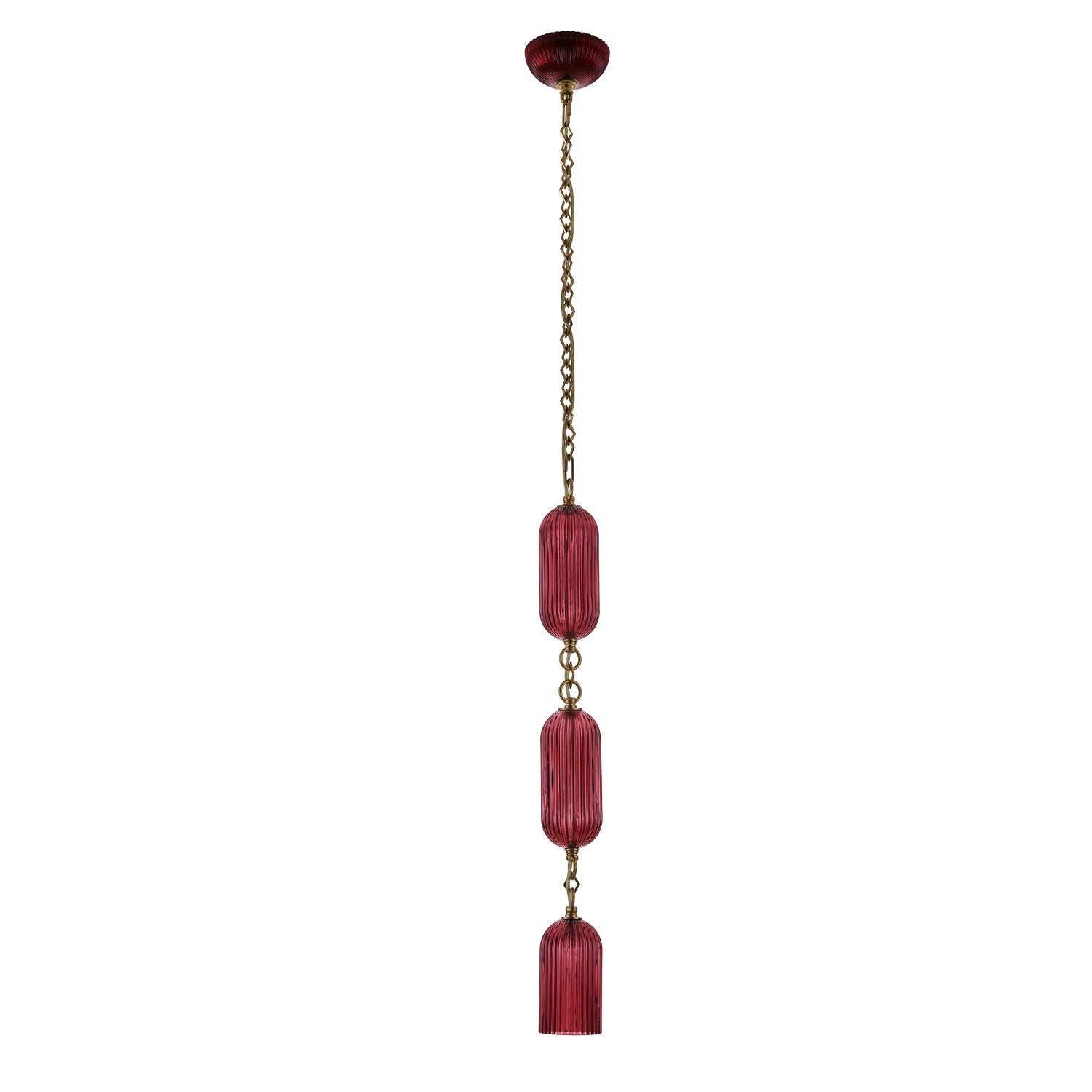 Kalco - 519611STB/MGNT - One Light Pendant - Verde - Satin Brass