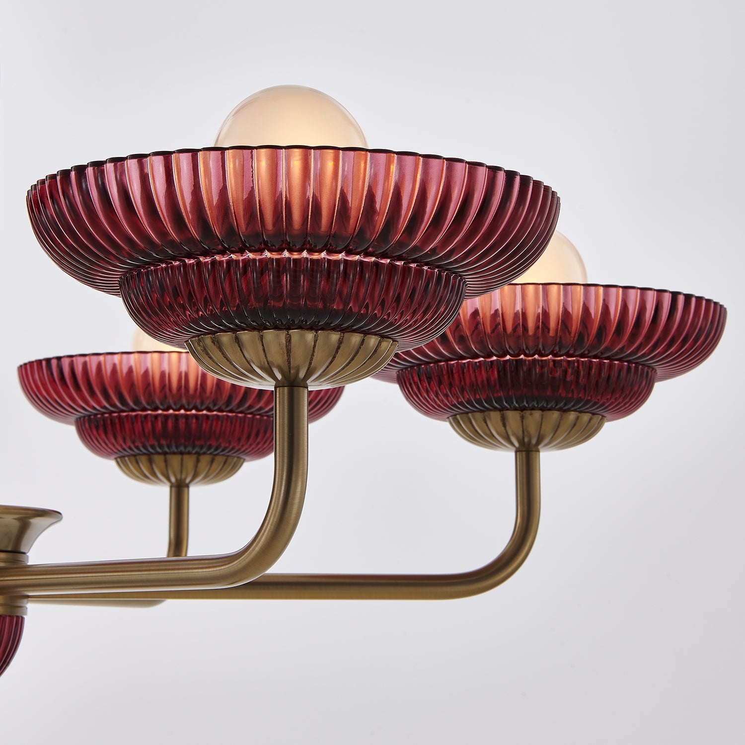 Kalco - 519671STB/MGNT - Six Light Chandelier - Verde - Satin Brass