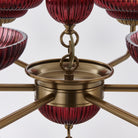 Kalco - 519671STB/MGNT - Six Light Chandelier - Verde - Satin Brass