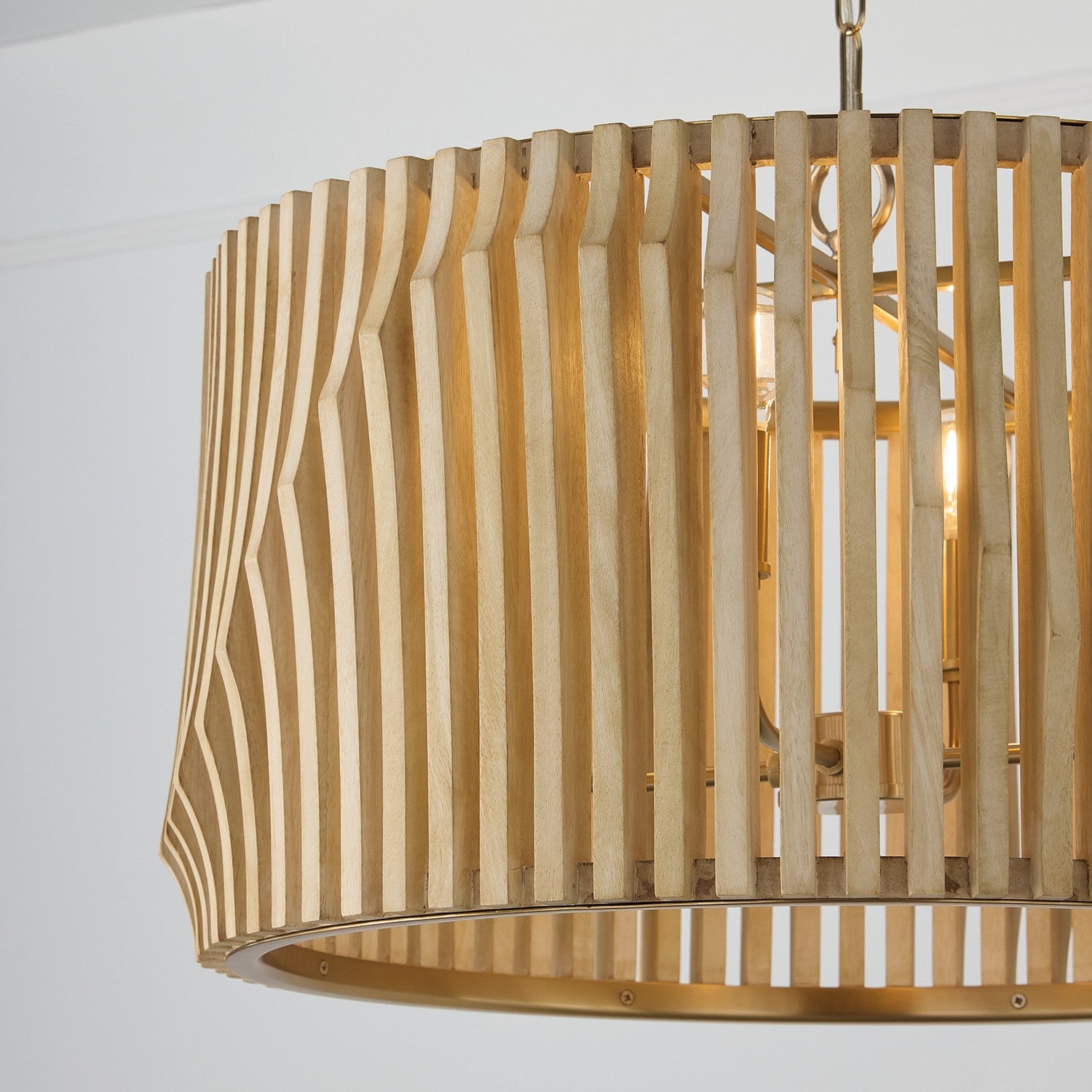 Capital Lighting - 344642BWB - Four Light Pendant - Archer - Blonde Wood and Matte Brass