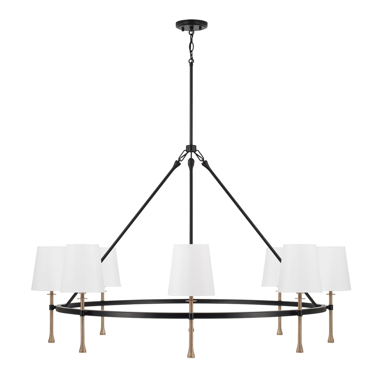 Capital Lighting - 460781MBG-717 - Eight Light Chandelier - Hollis - Matte Black with Hammered Gold