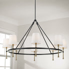 Capital Lighting - 460781MBG-717 - Eight Light Chandelier - Hollis - Matte Black with Hammered Gold