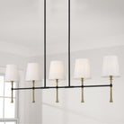 Capital Lighting - 860751MBG-717 - Five Light Island Pendant - Hollis - Matte Black with Hammered Gold
