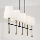 Capital Lighting - 860751MBG-717 - Five Light Island Pendant - Hollis - Matte Black with Hammered Gold