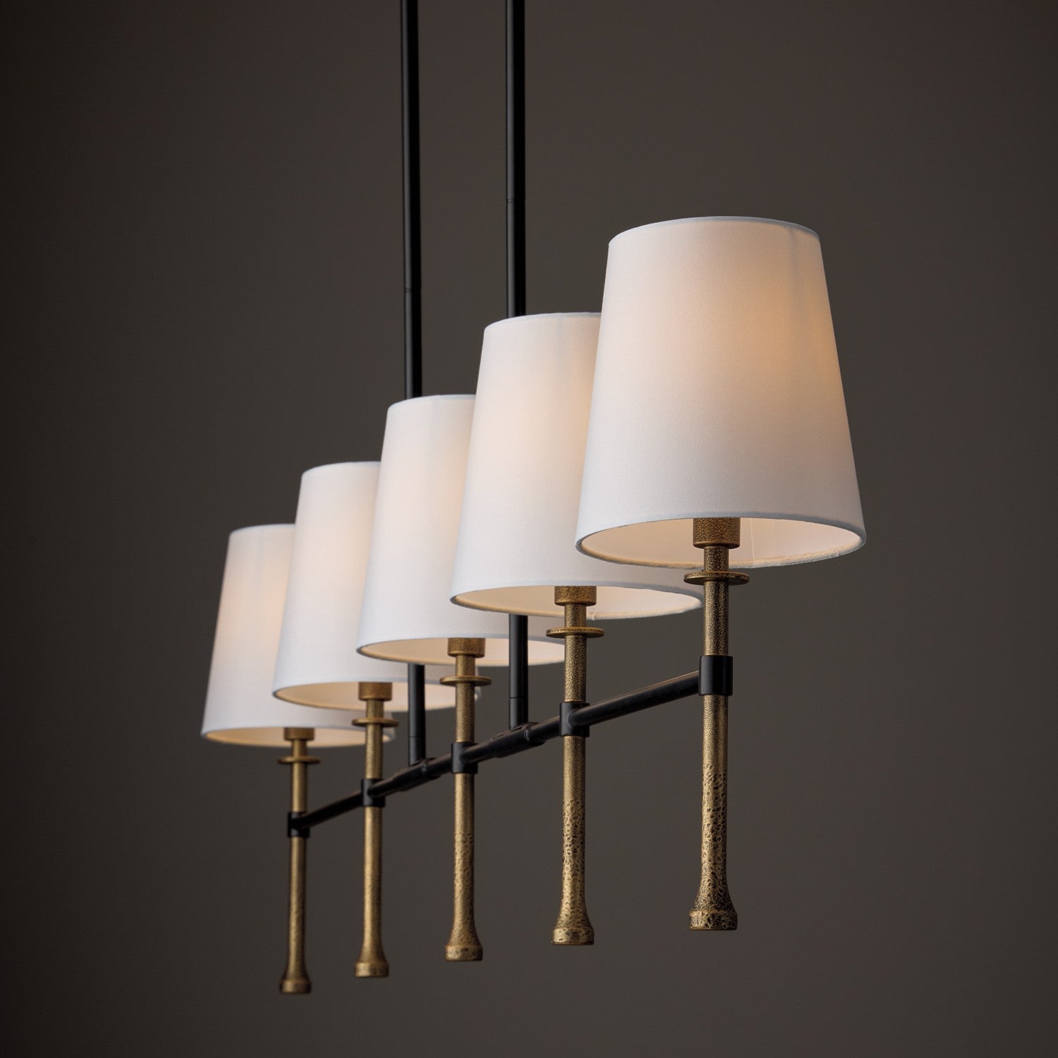 Capital Lighting - 860751MBG-717 - Five Light Island Pendant - Hollis - Matte Black with Hammered Gold