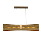 Kalco - 528461RBG - Six Light Linear Pendant - Dos - Rustic Gold and Brushed Gold