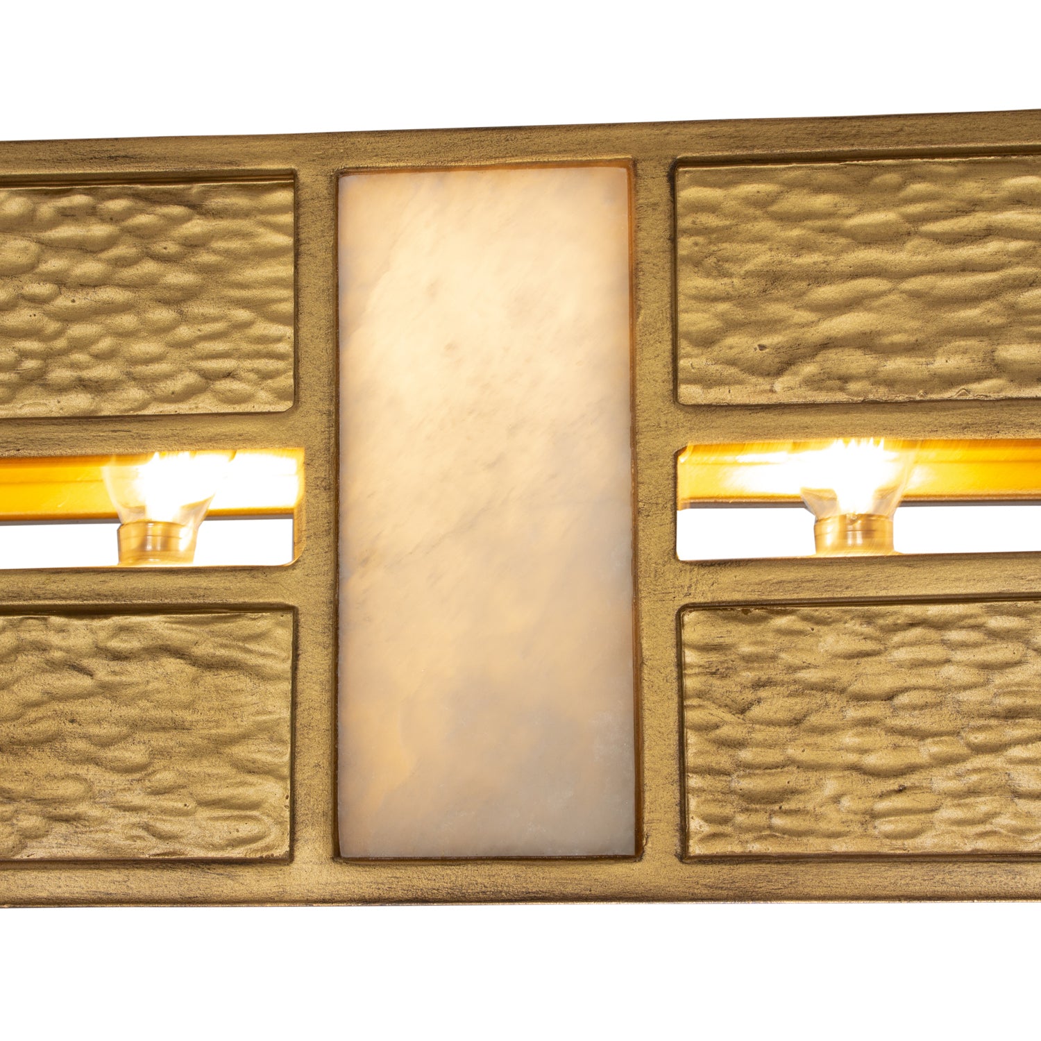 Kalco - 528461RBG - Six Light Linear Pendant - Dos - Rustic Gold and Brushed Gold